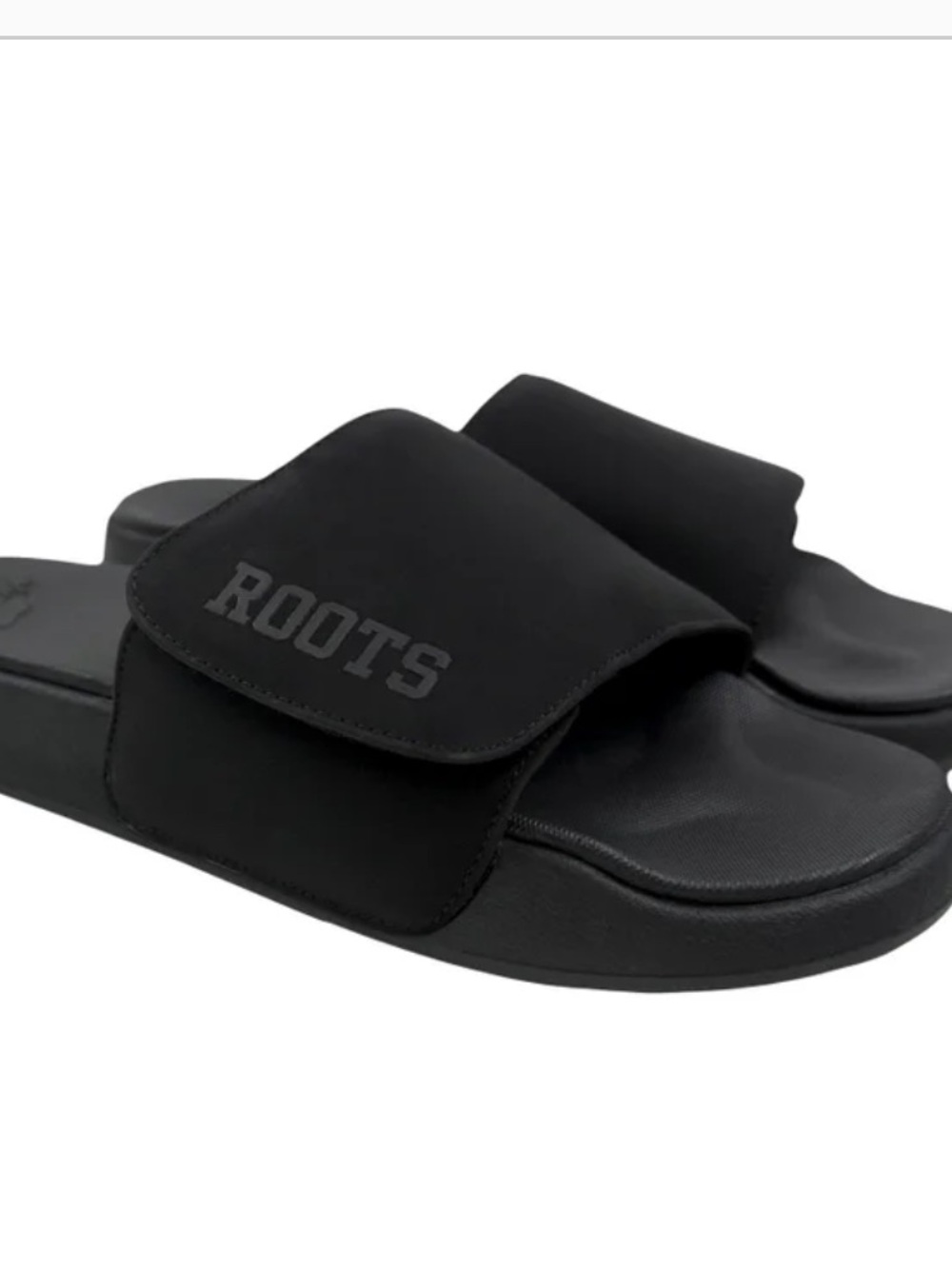 Roots Black Slide Sandals - size 8